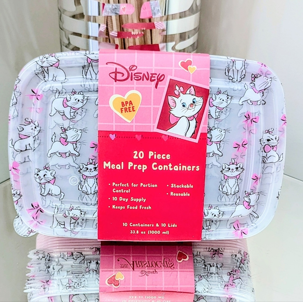 New 20pc Disney Aristocats Marie Cat Food Storage Containers